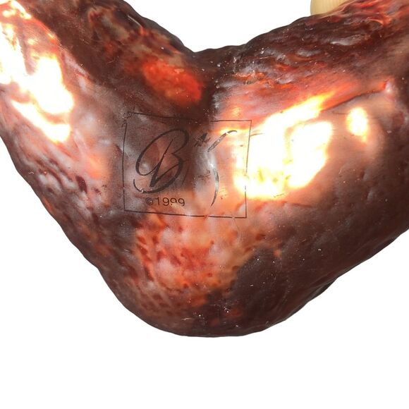 BRASS KEY BK Teddy Bear in Time Christmas Ornament Hand Blown Glass VTG 1999 - Picture 9 of 9